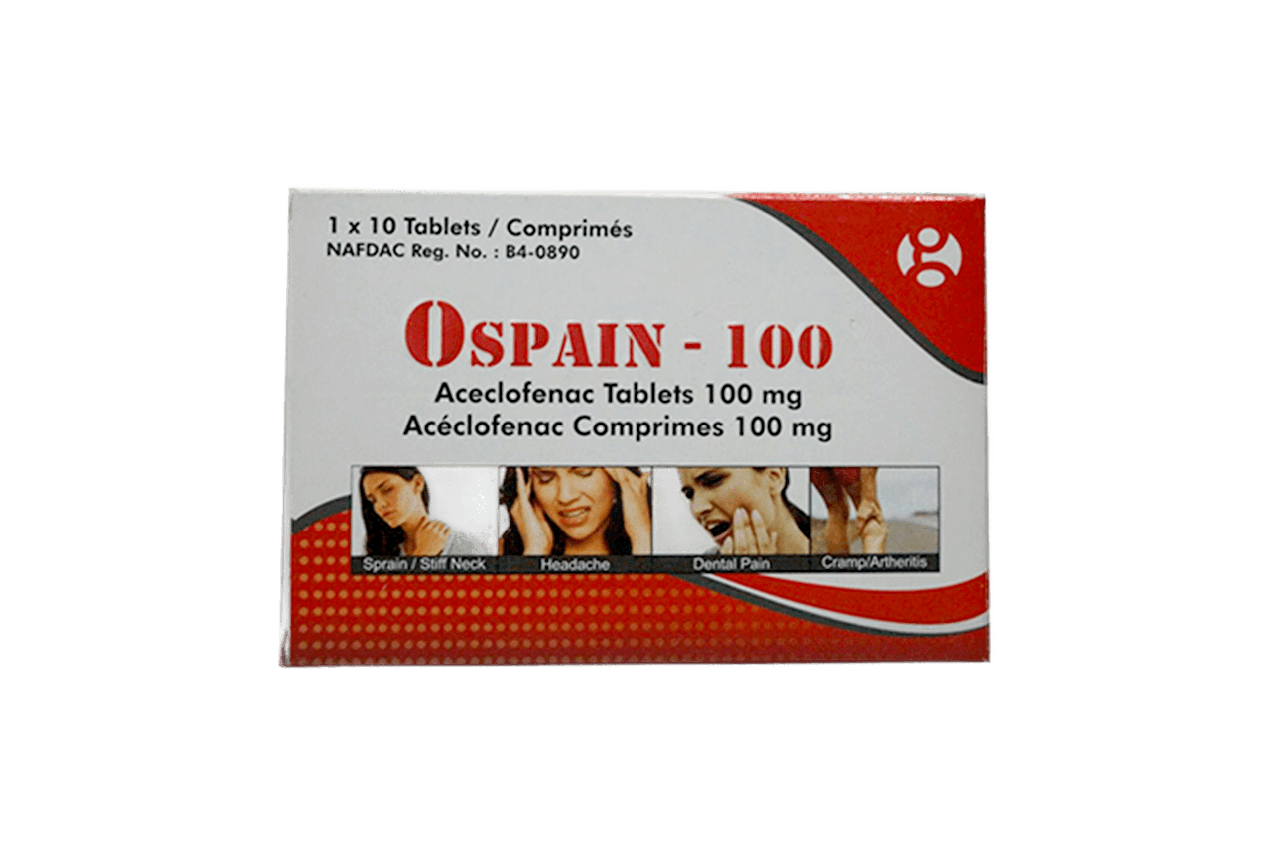 Ospain 100 Tablets packaging