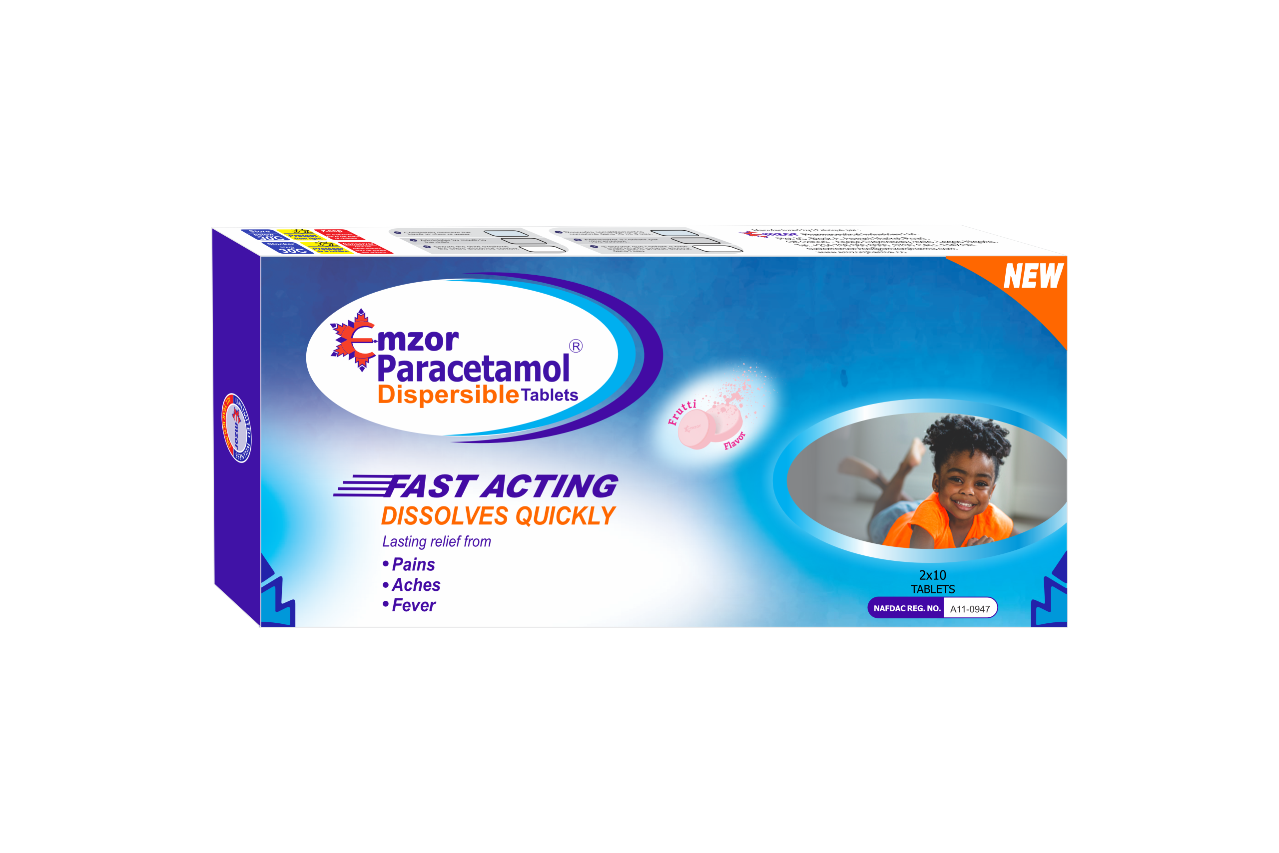 Emzor Paracetamol Dispersible packaging