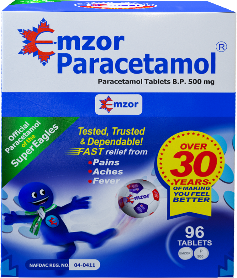 Emzor Paracetamol Tablet packaging